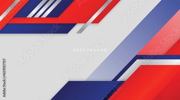 Fototapeta Modern abstract background blue, red, silver and with white colorful design template