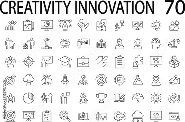 Fototapeta Creativy Innovation icon set. Editable stroke.