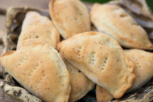 Obraz baked dumplings closeup selective focus