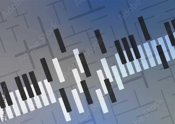 Fototapeta Piano line graphic random presentation background