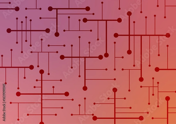 Obraz Line red warm color random dot presentation