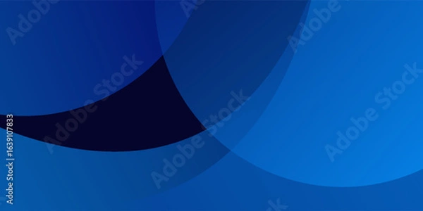 Fototapeta Minimal geometric blue background. Dynamic shape composition. vector