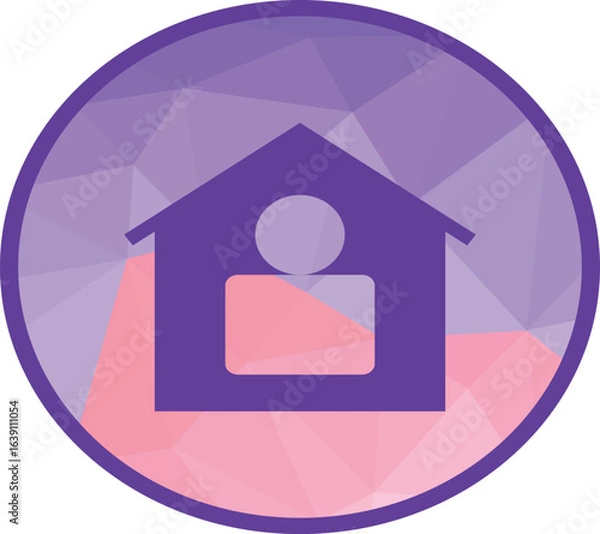 Obraz Geometric style home icon with clean lines, perfect for real estate branding, modern architecture, housing apps, smart home technology, and minimalist property logo designs