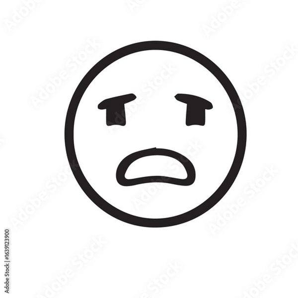 Obraz Happy yellow smiley face symbol on a glossy web button icon, a vector illustration of a cheerful internet sign