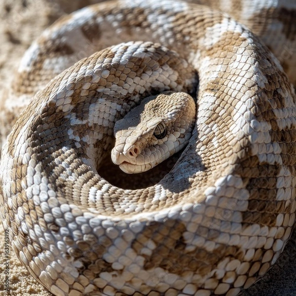 Fototapeta Close-up of a coiled snake (1)