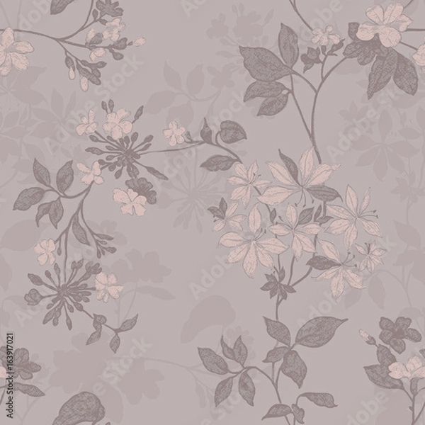 Fototapeta Vivid repeating floral - For easy making seamless pattern use it for filling any contours
