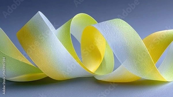 Obraz Abstract Yellow Green White Gradient Ribbon Texture