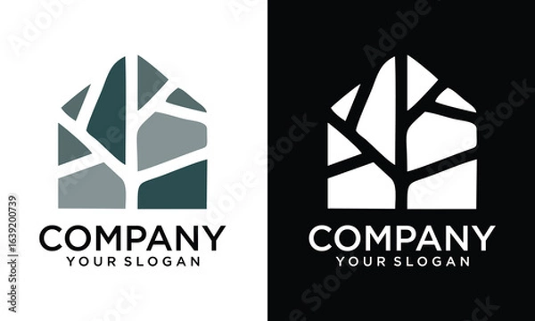 Fototapeta Creative Flat geometric line abstract shape logo vector 