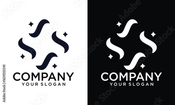 Fototapeta Creative Flat geometric line abstract shape logo vector 