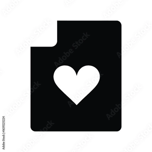 Fototapeta Share the love with this modern document icon featuring a heart shape, perfect for expressing affection in digital designs