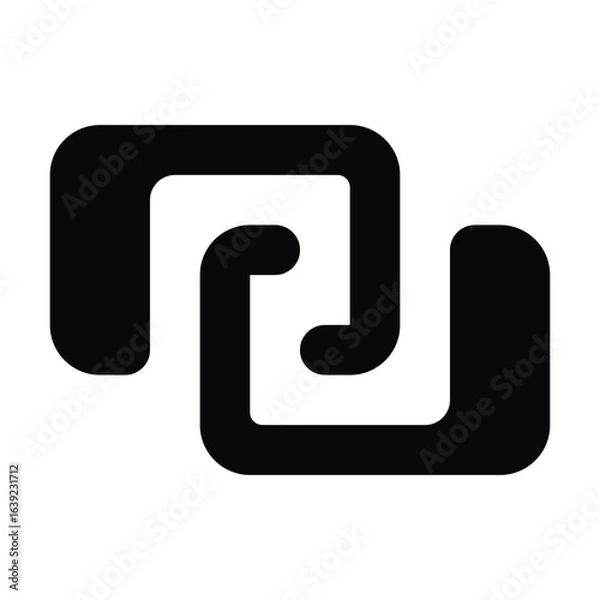 Fototapeta Solid link icon for URL, chain, or hyperlink representation.