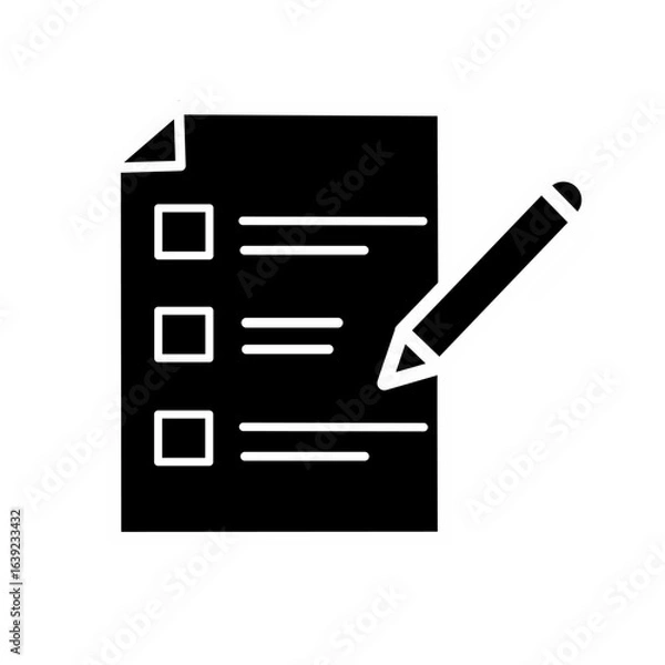 Obraz to do list icon vector icon silhouette
