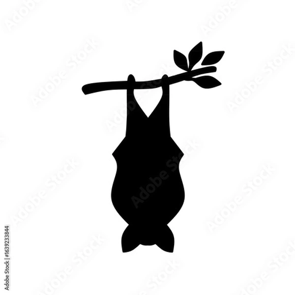 Obraz silhouette vector icon of bat on white background 