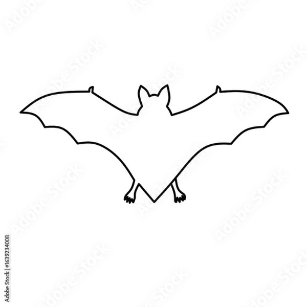 Obraz Bat illustration with wings spread – stock vector icon in line style