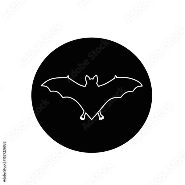 Obraz silhouette vector icon of bat on white background 