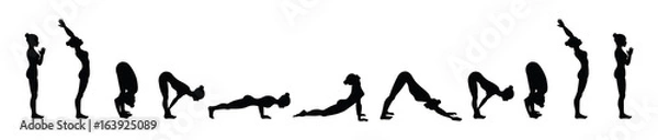 Obraz Sun salutation. Surya namaskara A. Yoga sequence.