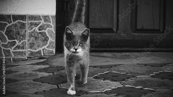 Fototapeta cat on the roof