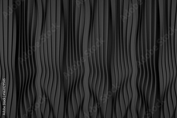 Obraz Background geometric black color pattern abstract concept 3D rendering
