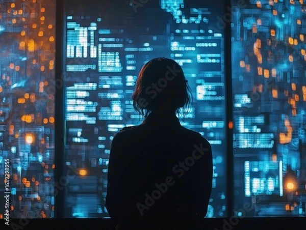 Fototapeta Cybersecurity specialist is engaged in ensuring the protection of information of company, country or citizens