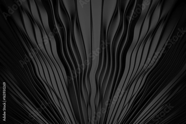 Obraz Background geometric black color pattern abstract concept 3D rendering
