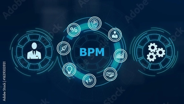 Fototapeta BPM Business process management system technology concept ,illustration