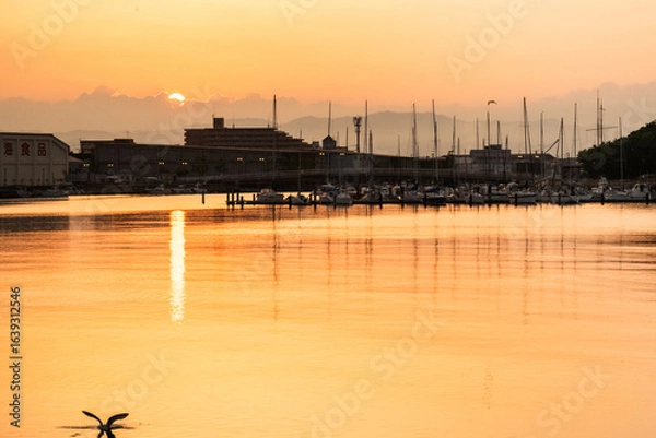 Obraz 夕暮れの函館マリーナ