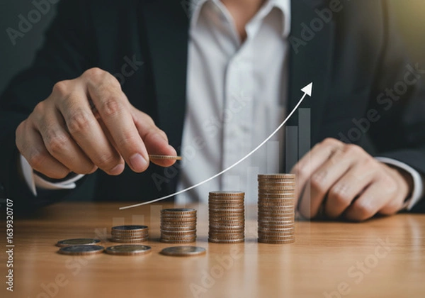 Fototapeta Financial Growth, Investment Strategy, Wealth Building, and Economic Progress  A Visual Representation of Increasing Assets and Financial Success