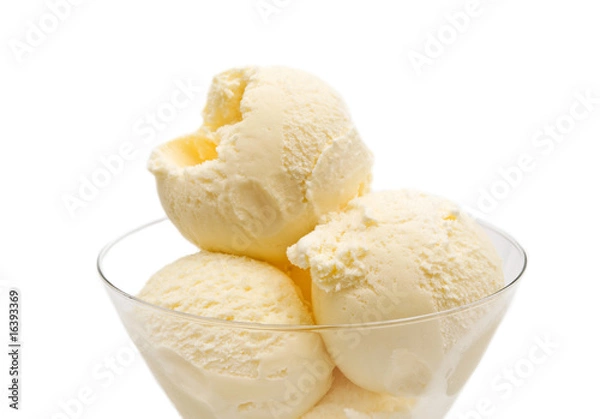 Obraz vanilla ice cream on white background
