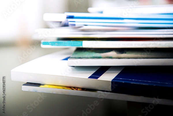 Obraz stack of documents in library