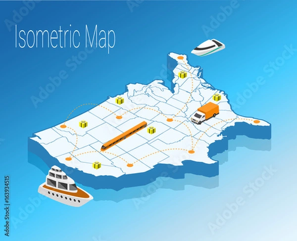 Obraz Map America isometric concept.