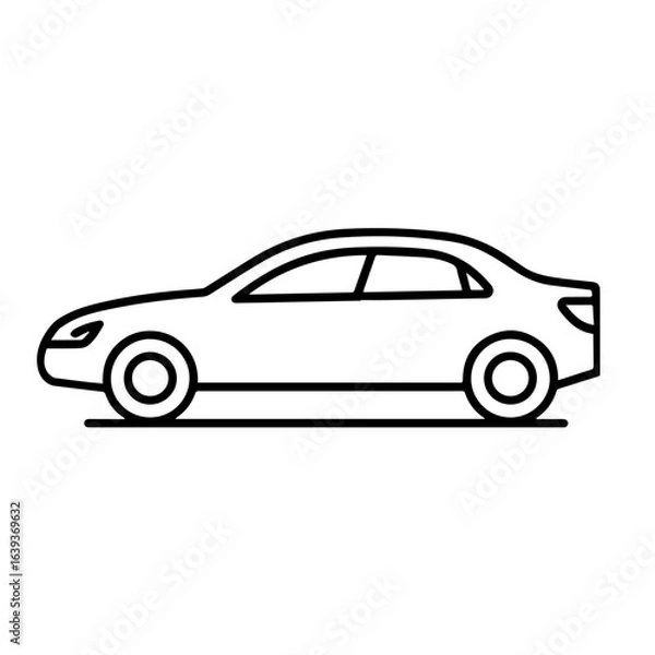 Obraz car icon line vector illustration isolated on white