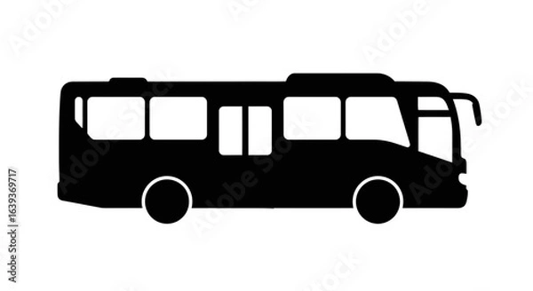 Obraz Bus Silhouette Icon - Public Transportation Vehicle Symbol