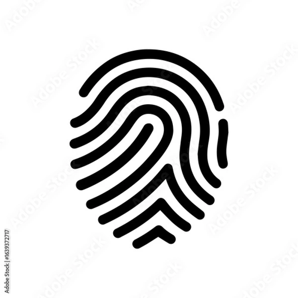 Fototapeta Fingerprint Identification Line Icon Vector illustration.