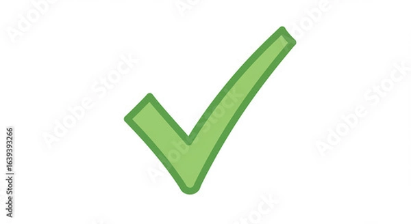 Fototapeta Green Check Mark: Approval, Confirmation, Success Symbol