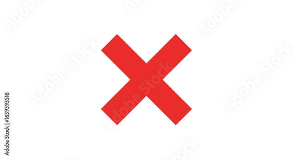 Obraz Red X Symbol: Rejection, Cancellation, Error Graphic