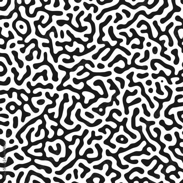 Obraz Black White Abstract Organic Turing Pattern