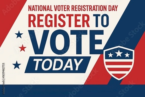 Fototapeta Civic Empowerment Design: National Voter Registration Day Banner for September's Fourth Tuesday Generative AI 