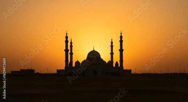 Fototapeta Islamic dome architecture in warm evening light