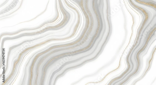 Fototapeta Elegant White and Gold Marble Texture