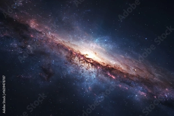 Fototapeta Mesmerizing nebulae and luminous galaxies in expansive cosmic landscapes - ideal for astronomy fans and celestial theme enthusiasts
