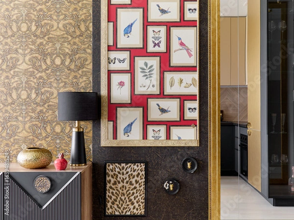 Fototapeta interior design. interior photography of an apartment for rent. One-room apartment with a simple and cozy design. High quality photo