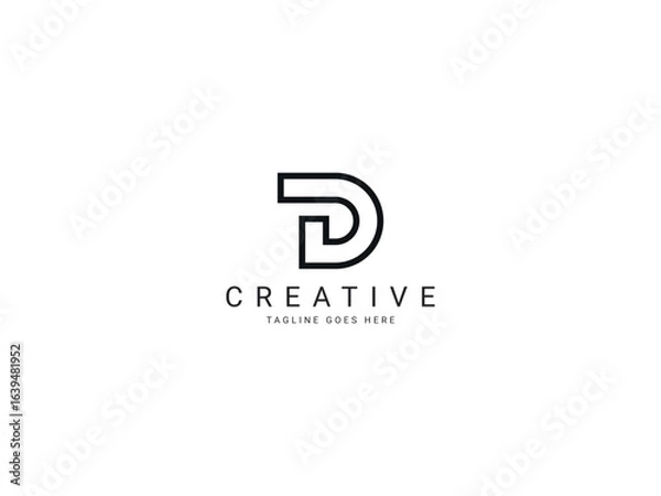 Obraz d modern letter logo