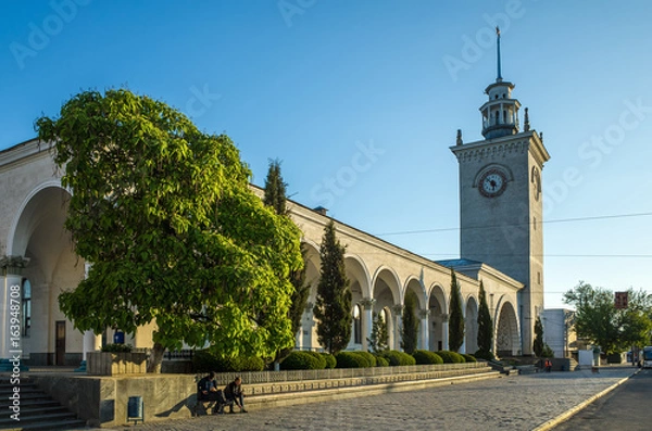 Obraz The building of the railway station in Simferopol, Crimea