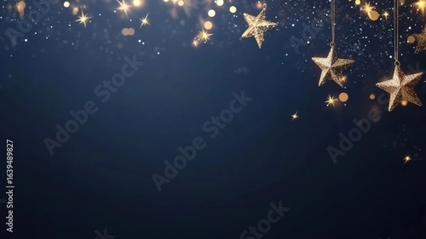 Fototapeta Sparkling Stars and Glittering Lights for Festive Celebration Background