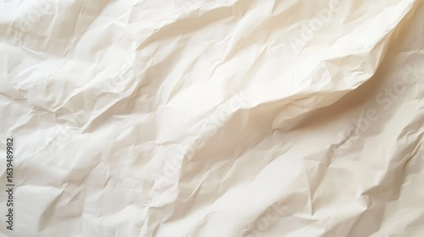 Fototapeta Crumpled White Paper Background Texture for Creative Projects