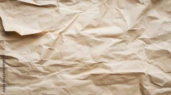 Fototapeta Texture of Crumpled Brown Paper for Background or Design Use