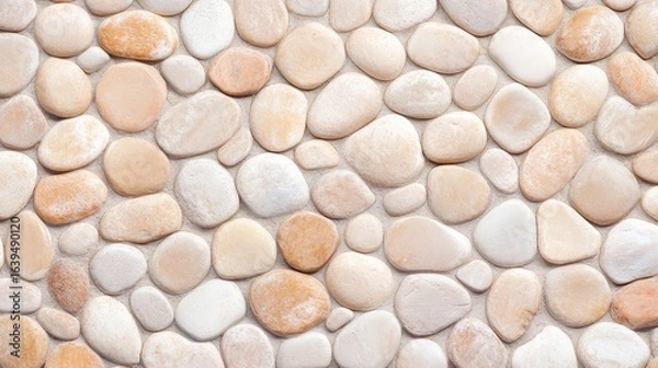 Fototapeta Smooth Beige Pebbles Texture Background for Natural Design Projects