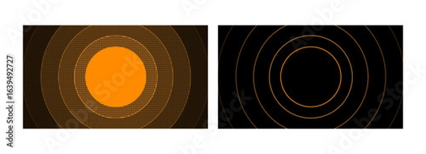 Obraz Circle  orange pixel cartoon background