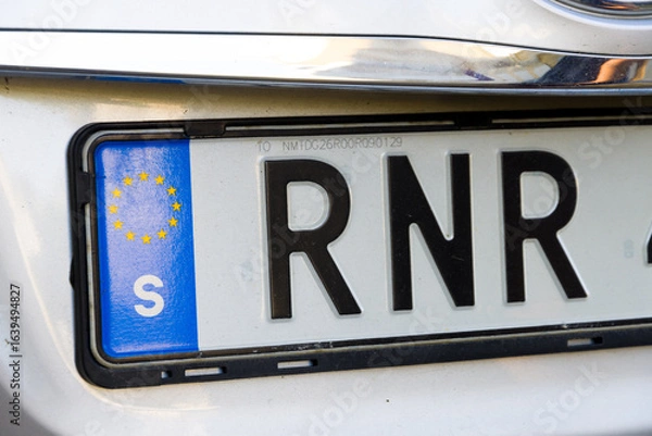 Obraz Ein Auto - Kennzeichen aus Scheden