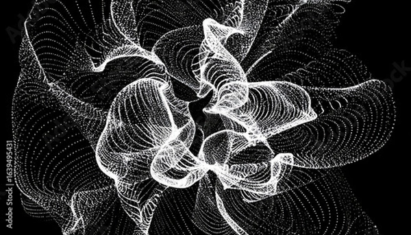 Obraz Abstract White Particle Flow.